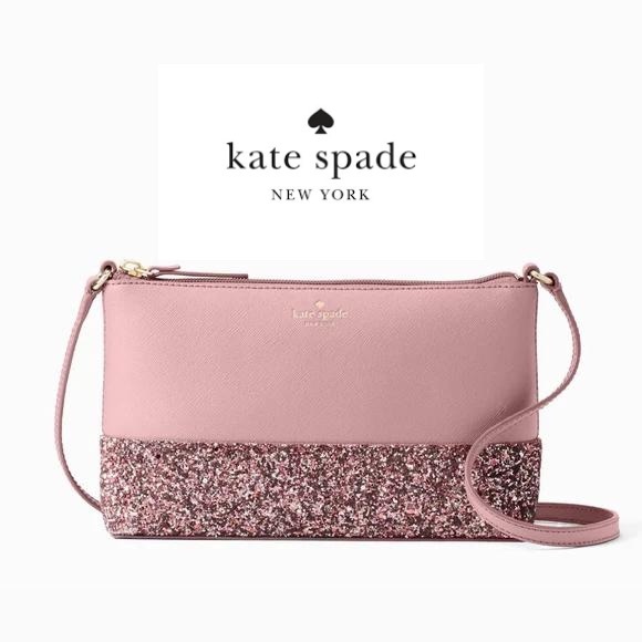 kate spade Handbags - NWT Kate Spade Ramey Greta Court Glitter Ramey Dusty Peony Crossbody Bag